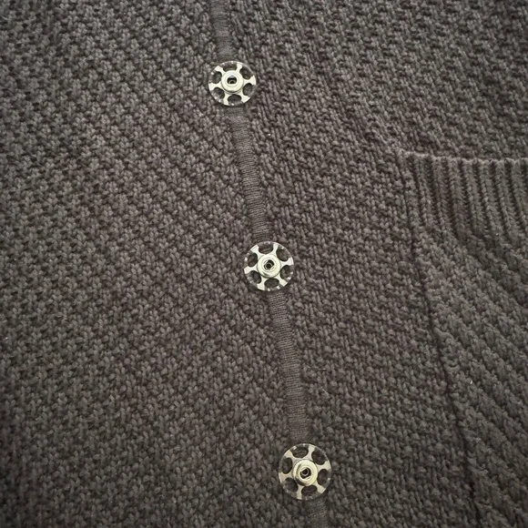 Lululemon Black Knit Cardigan with snap front and patch pockets. - Picture 3 of 6